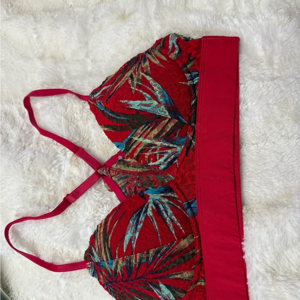 Tropical Print Red Bralette Victoria secret pink